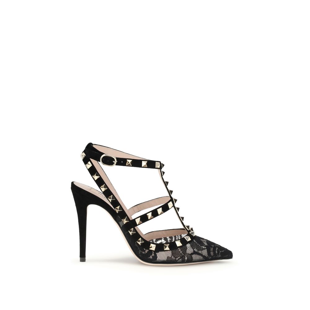 Valentino Garavani Black Fabric High Heel Pumps