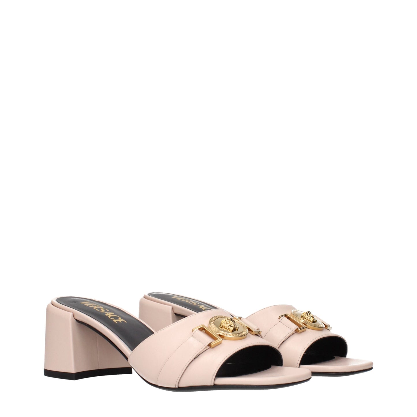Versace Pink Leather Platform Sandals