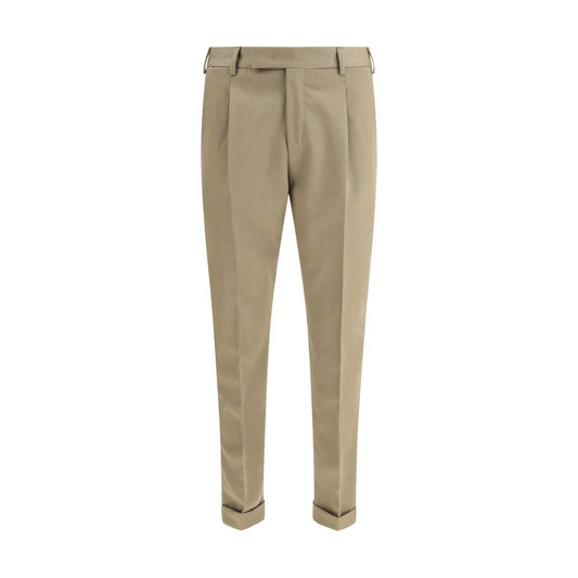 PT Torino Green Fleece Wool Dress Pants