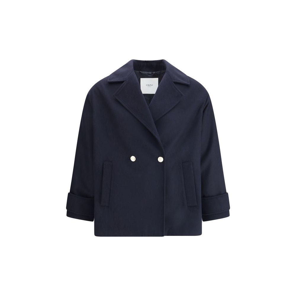 Cruna Blue Fleece Wool Coat