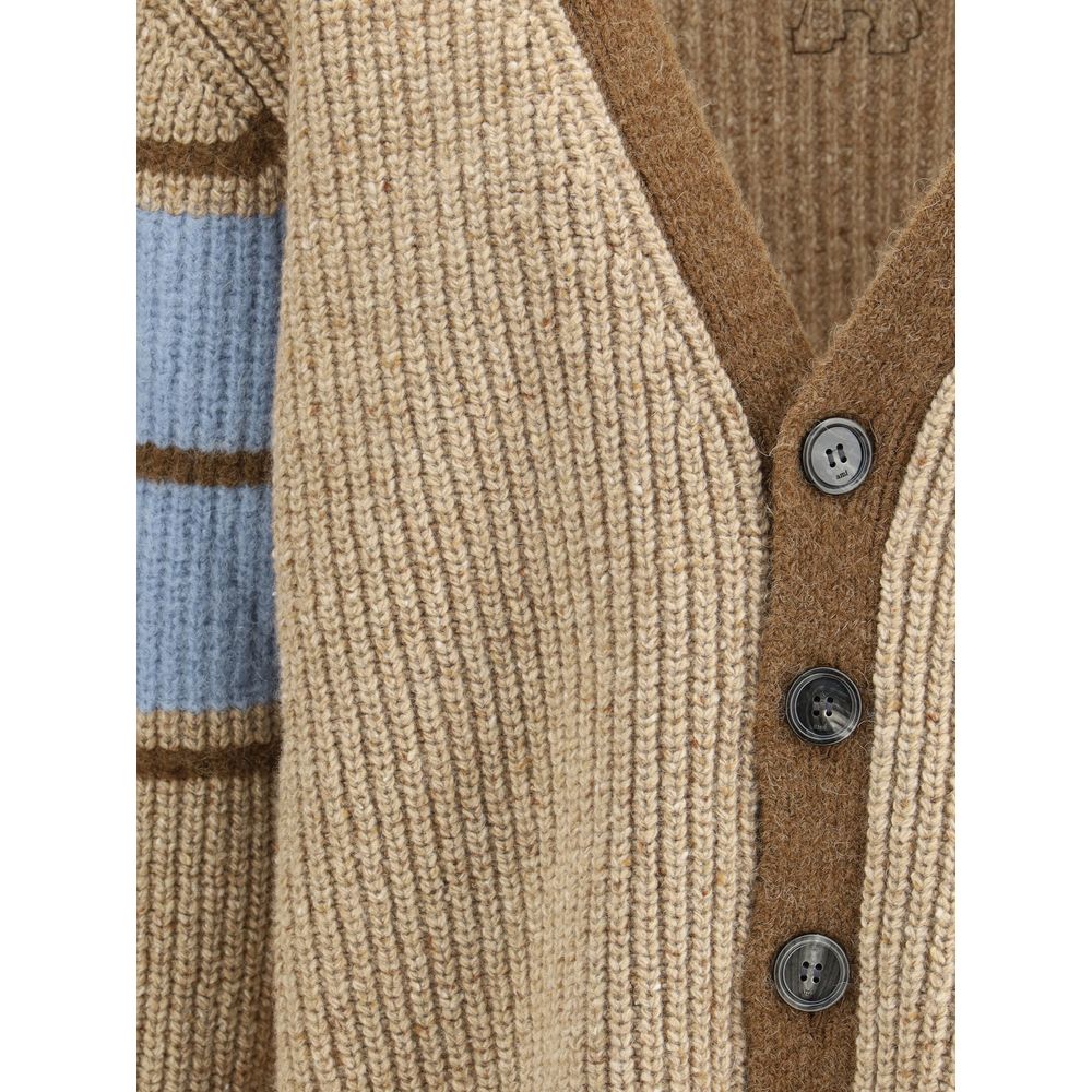 Ami Paris Beige Wool Cardigan