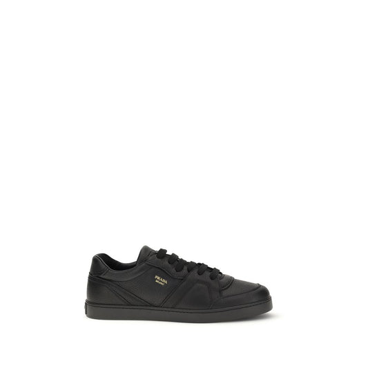Prada Black Calf Leather Bos Taurus Sneakers