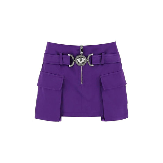 Versace Purple Viscose Mini Skirt