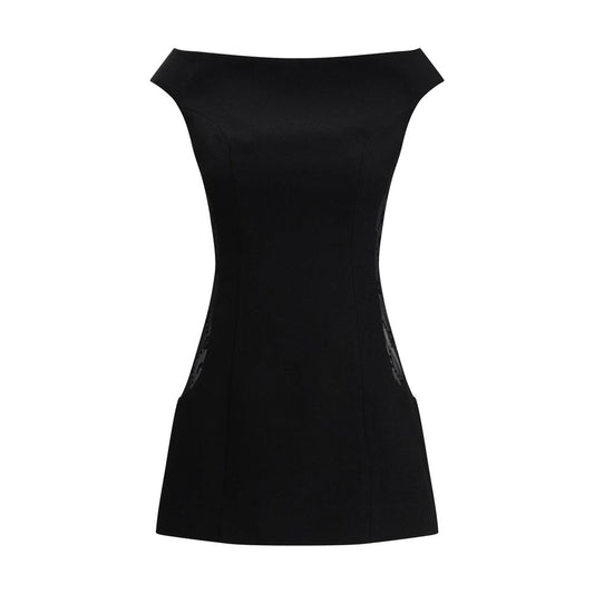 Marine Serre Black Fleece Wool Casual Dress