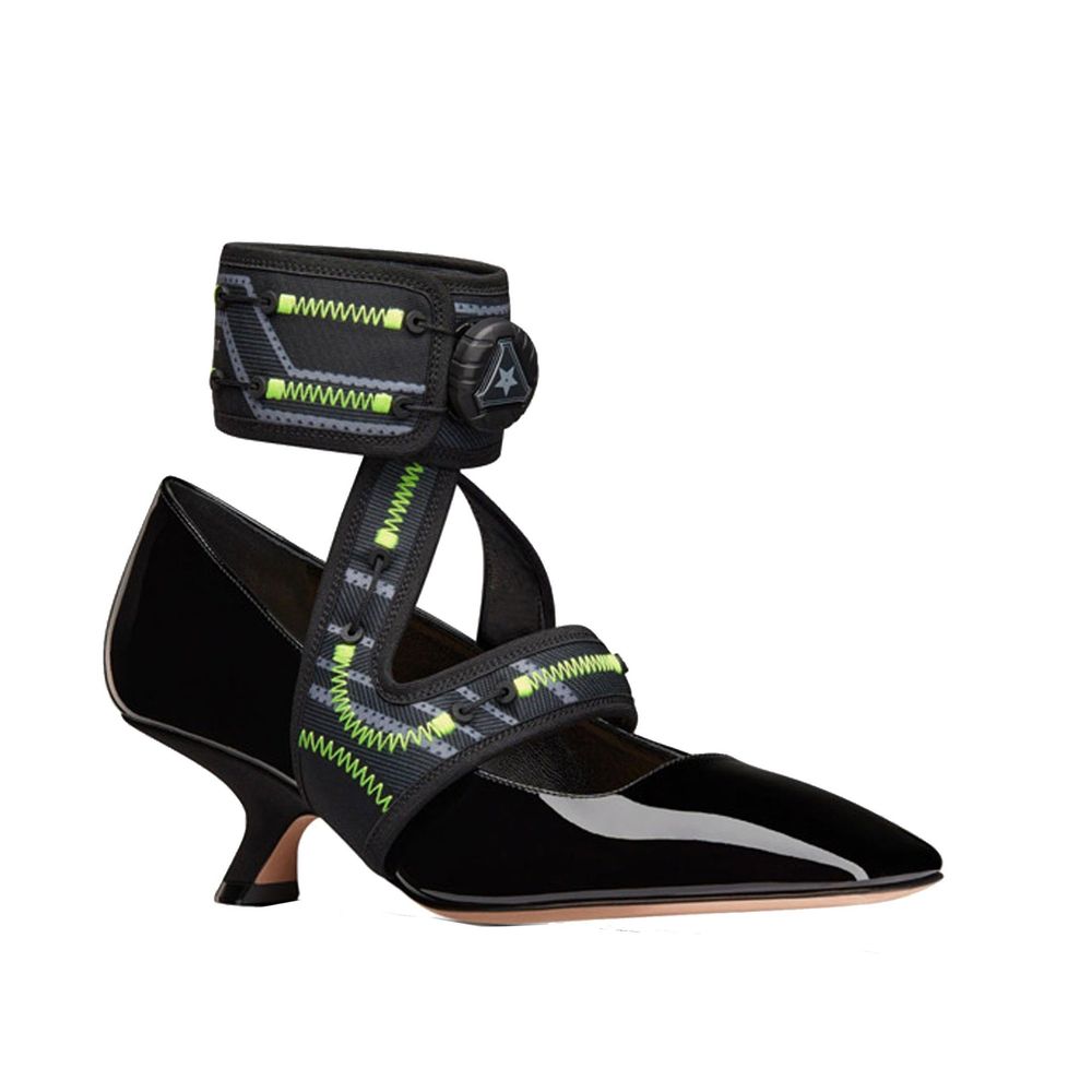 Dior Black Calfskin Mid Heel Pumps